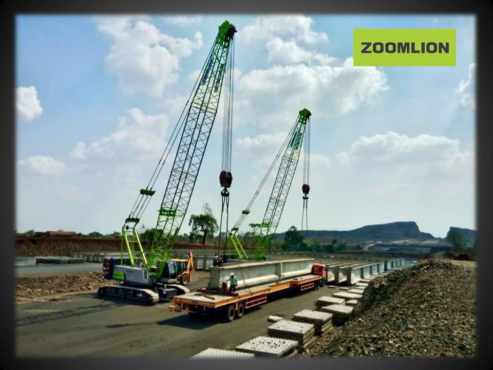 ZCC100H Crawler Cranes twinning for the biggest express way project